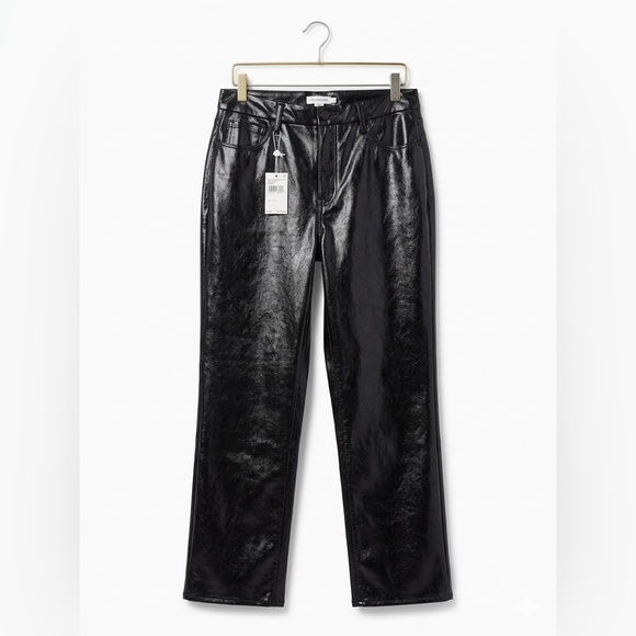 NWT Good American Good Curve Straight Vinyl Pants – Size 14/32 - Picture 2 of 13